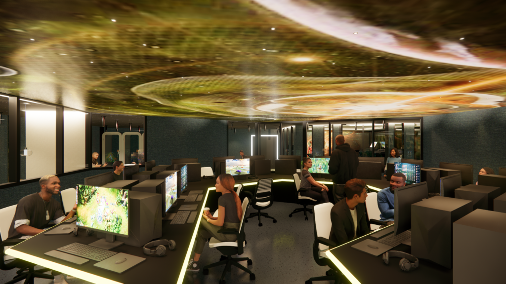 Designing Esports room interiors (gaming rooms) for university student  accommodation contexts — wellness spaces + gym consultants